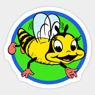 Retro Bee Cartoon Comic Sticker